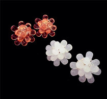 Hand work Acrylic Water Drop Strings Beads Personality Exaggerated Retro Aural Ear Clip