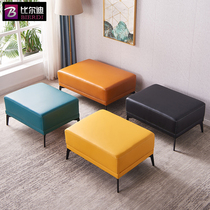 Sofa downstool light extravagant genuine leather footrest stool Guido Foot Pedal Square Collapse of the Bench Living Room Single Sofa Bench