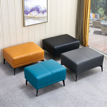 Real leather sofa pedalling stool single square collapse light and luxurious sofa stool sitting room home Guido position with footrest footrest