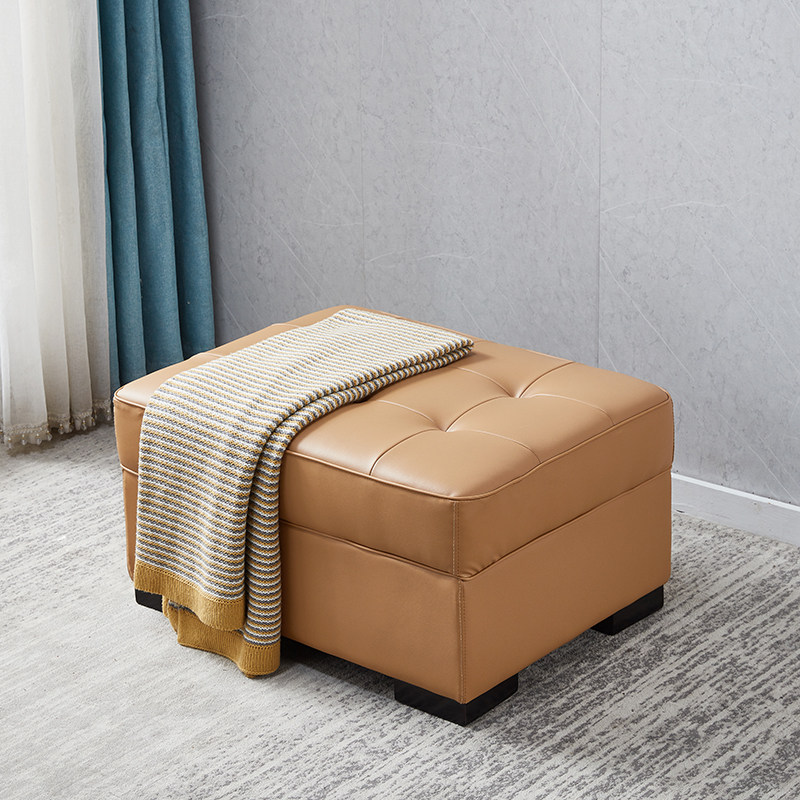 Sofa pedal single leather storage stool Nordic minimalist living room sofa collapse clothing store cloakroom sofa stool