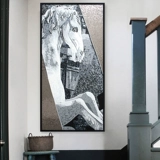 玛雅拼图 Мозаичная плитка-головоломка черно-белая креативная модель комнаты отеля B & B кабинет вход декоративная живопись