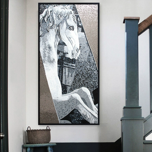 玛雅拼图 Мозаичная плитка-головоломка черно-белая креативная модель комнаты отеля B & B кабинет вход декоративная живопись