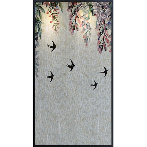 Телевизионный фоновый диван Стена Фоновая стена Физическая инкрустированная росписная стеклянная мозаичная резка головоломка Бесплатная доставка