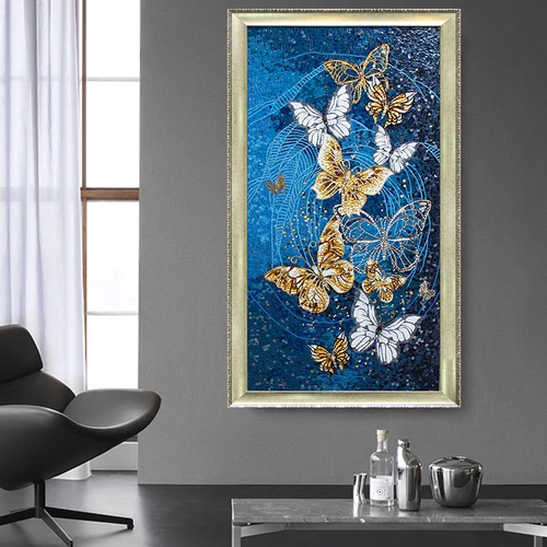 Инкрустация камня, современная мозаика с бабочкой, простой и элегантный дизайн, делается под заказ