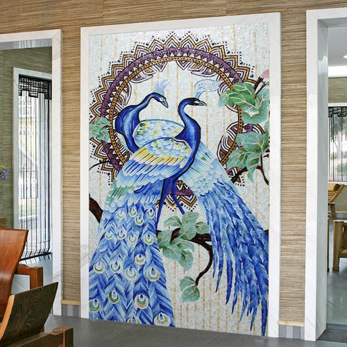 Новая павлина Dingmei Glass Mosaic Aison Foine Wall тонкая головоломка Pigram Puzzle Poply Tile Pappear