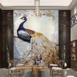 Бутик -павлин режущий мозаичный головоломка на заказ -приготовленные фениксовые фрески, цветочные плитки, фоновая фоновая стена, рафинированная картина