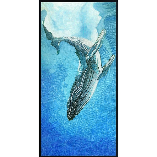 Мозаика ручной работы фона стена Абстрактная кита Голубое море Большой размер