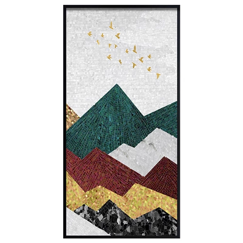 Индивидуальный размер фоновой стены, простой новый китайский стиль скандинавский хрустальный кристалл тонкий фарфоровый нефрит-головоломка вход в гостиная мозаика