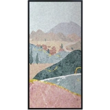 Плитка мозаичная головоломка фон стена современная минималистская коридор гостиной, висящие картины, приземленные большие скандинавские пейзажи