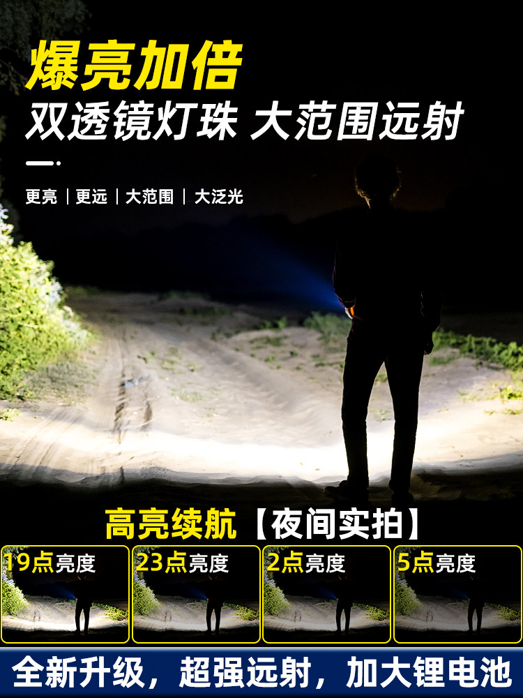 High-Power Flashlight Rechargeable Outdoor Ultra-Bright Long-Range Small Portable Patrol Home Emergency Handheld Searchlight Led Light