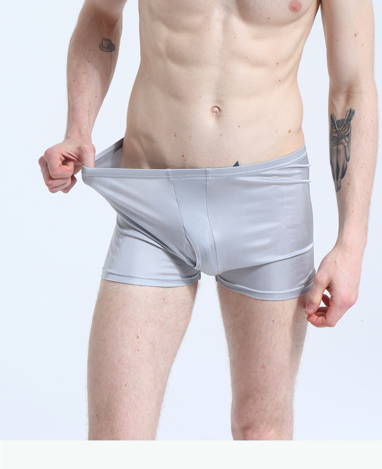 Quần lót lụa nam boxer dâu tằm Quần lụa bốn cánh cỡ lớn năm nay quần waist eo giữa quần đầu mùa hè quần lót nam