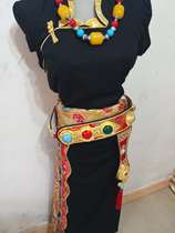 Ceinture en cuir en alliage tibétain vêtements tibétains jupe pour dames accessoires de danse tibétaine