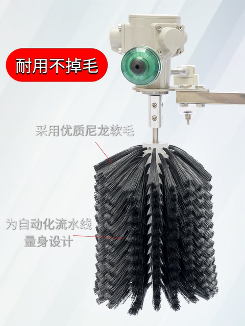 Industrial assembly line pneumatic dust removal brush does not shed hair automatic electrostatic removal and ash removal nylon rotary cleaning brush