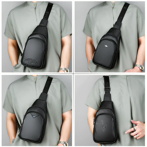 路易贵族 Мужская нагрудная сумка для отдыха, вместительная и большая кожаная сумка на одно плечо, небольшая сумка, из натуральной кожи, воловья кожа