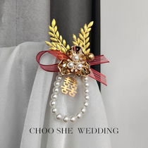 Wrist flower bridesmaid sister group Bride wedding hand flower Super fairy performance advanced hand feel bracelet flower