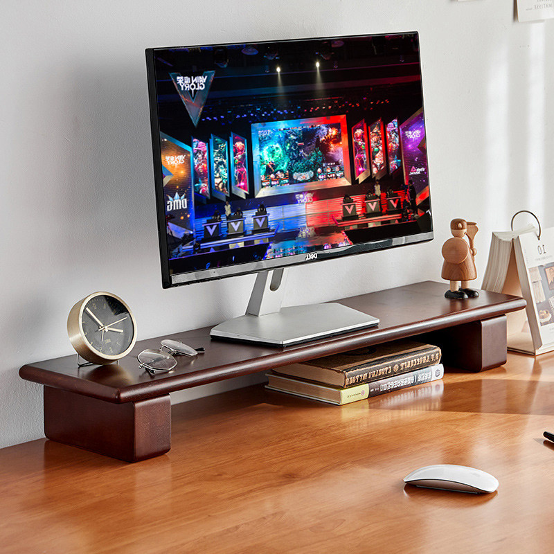 Display heightening rack solid wood base computer screen cushion high table bracket sub lengthened table shelf