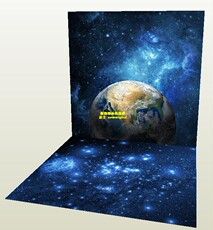 Детская игрушка 太空堡垒太阳系高达敢达地球星球登月火箭背景纸兵人宇宙场景模型 12