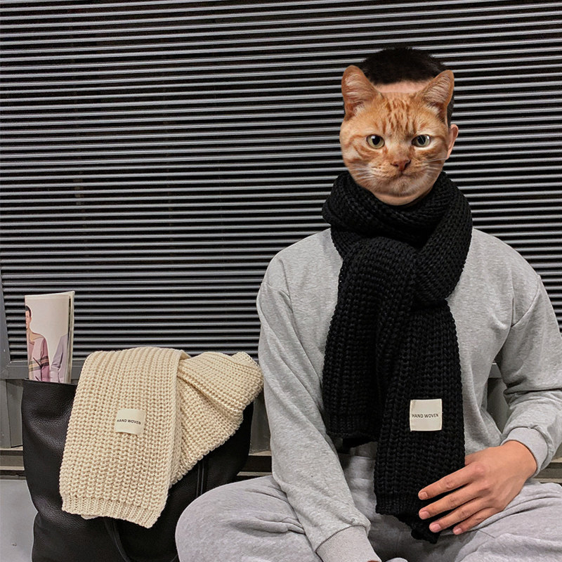 Scarves for male winter delivery boyfriend 2021 new knit wool line handwoven couple guys guys men gird women wave