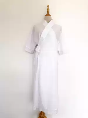 Women's matching kimono Yukata bottoming inner mattress Cotton with collar Charming cute lace white kimono lined robe