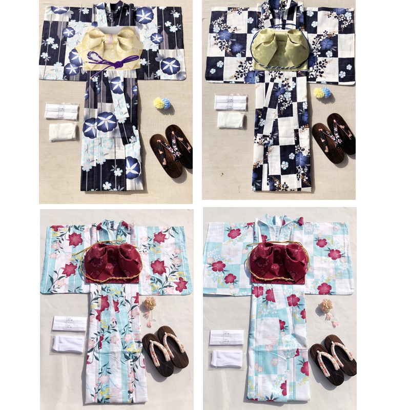 Little beauty kimono exports Japanese cotton linen Classic Baths with glamorous anthocyanins Flowers Personality and Foliage Flowers and Foliage