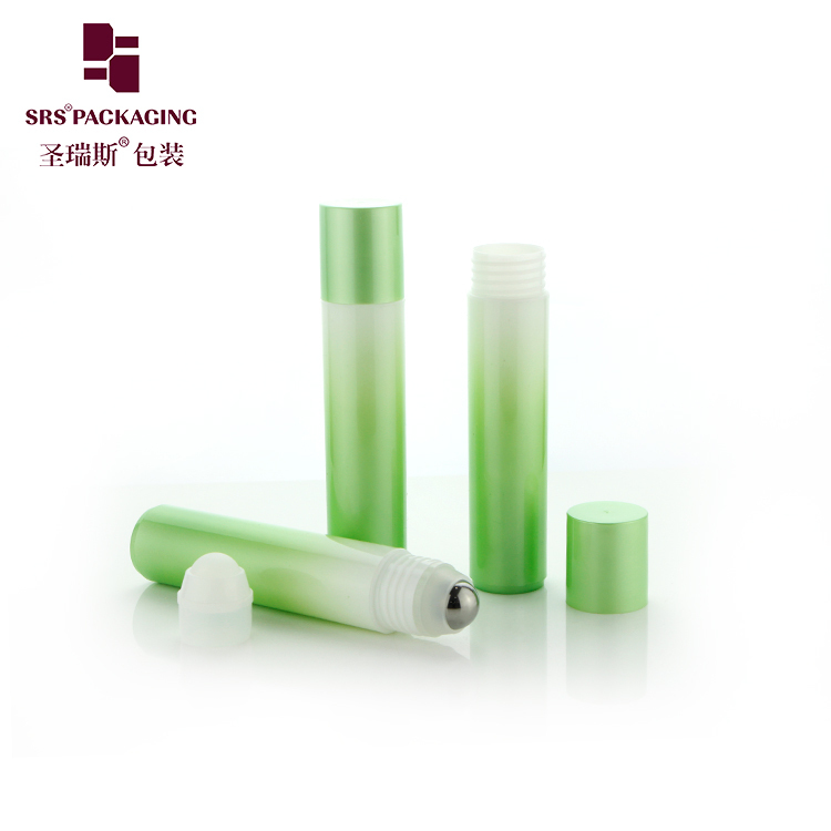 35ml Gradient Green Plastic Roll-On Anti-Itch Stick, Deodorant Essence Refillable Cold Compress Gel Massage Empty Bottle