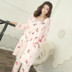 Mùa xuân và mùa thu mùa đông Đồ ngủ dài tay nữ Cotton Bộ đồ Hàn Quốc tươi mới Bộ quần mùa hè Dịch vụ tại nhà Bộ ba mảnh pijama nữ Giống cái