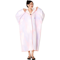 Adult quick-drying bath towel cape bathrobe 2024 new hooded wearable diving absorbent open placket portable beach bath towel