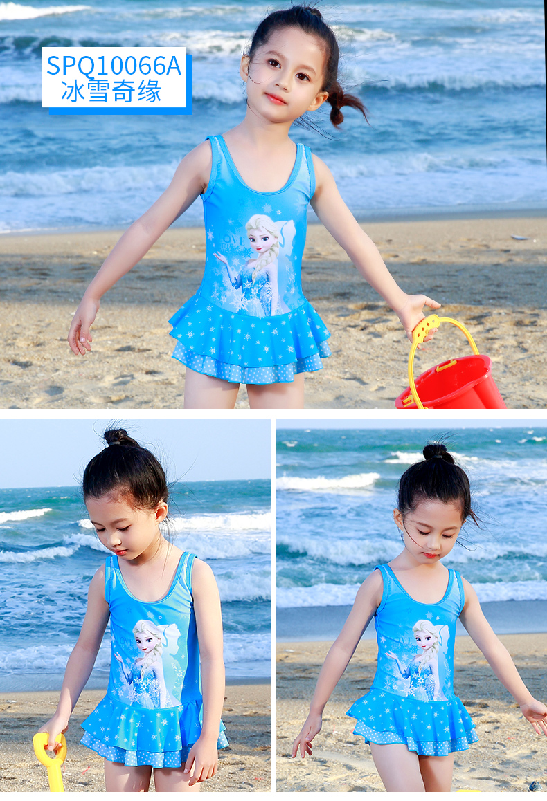 Disney Frozen Children Đồ bơi Cô gái Cô gái Big Boy Bộ đồ một mảnh Công chúa Đồ bơi dễ thương - Bộ đồ bơi của Kid đồ bơi cho bé gái 12 tuổi