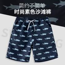 Mens beach pants five-point pants quick-drying sweat-absorbing breathable shark vacation trip seaside swimming beach hot spring
