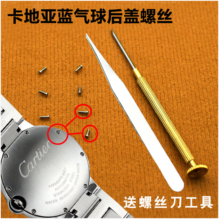 Replacement Screws for Cartier Watch Back Cover, Screws for Ballon Bleu Bottom Cover, Small Flat-Head Screws, Watch Accessories