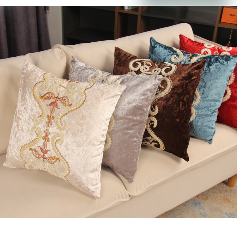 Gối thêu ba chiều theo phong cách châu Âu hiện đại tối giản sofa phòng khách đệm lưng tựa lưng thắt lưng giường gối với lõi - Trở lại đệm / Bolsters gối đệm ghế