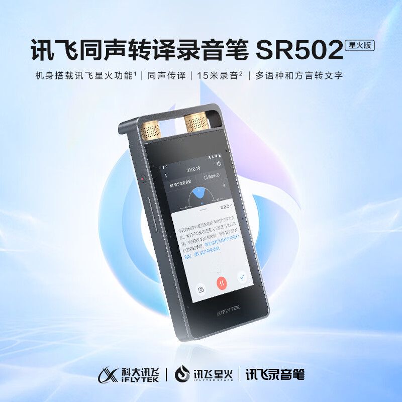 Iflytek Voice Recorder Sr502T Smart Voice Recorder Professional High-Definition Noise Reduction Voice-To-Text All-In-One Device