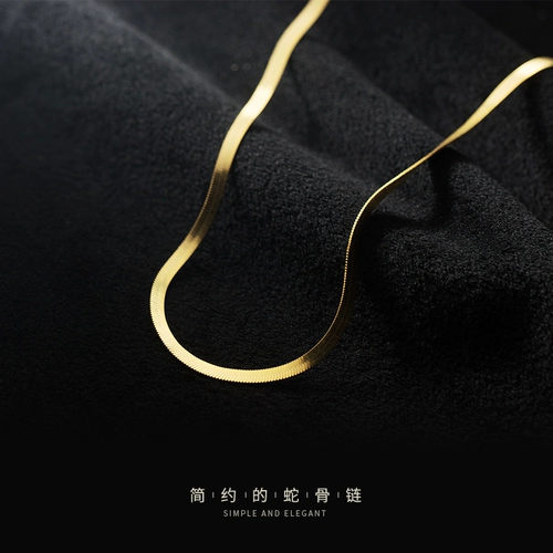 Короткая плоская брендовая цепочка, ожерелье, чокер, цепь, серебро 925 пробы, в корейском стиле