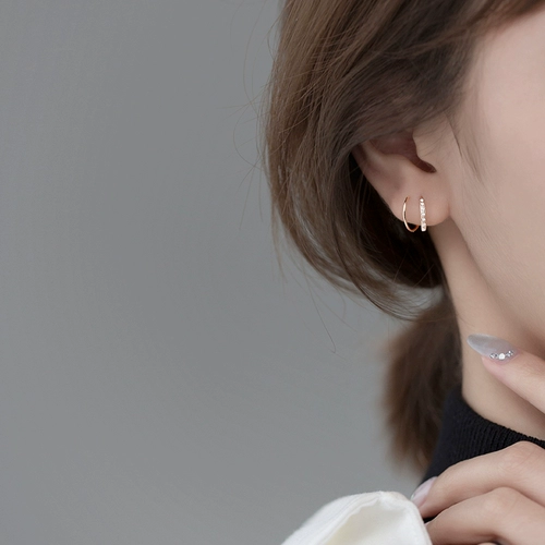 Свежие волнистые короткие серьги, серебро 925 пробы, в корейском стиле