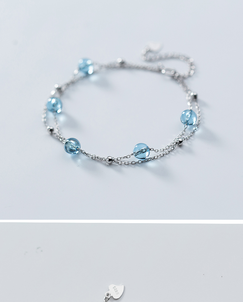 Double-layer crystal bead bracelet