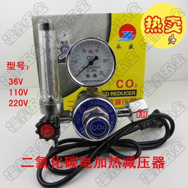 Longjing 36V 110V 220V carbon dioxide heating pressure reducing meter CO2 pressure reducing valve pressure gauge