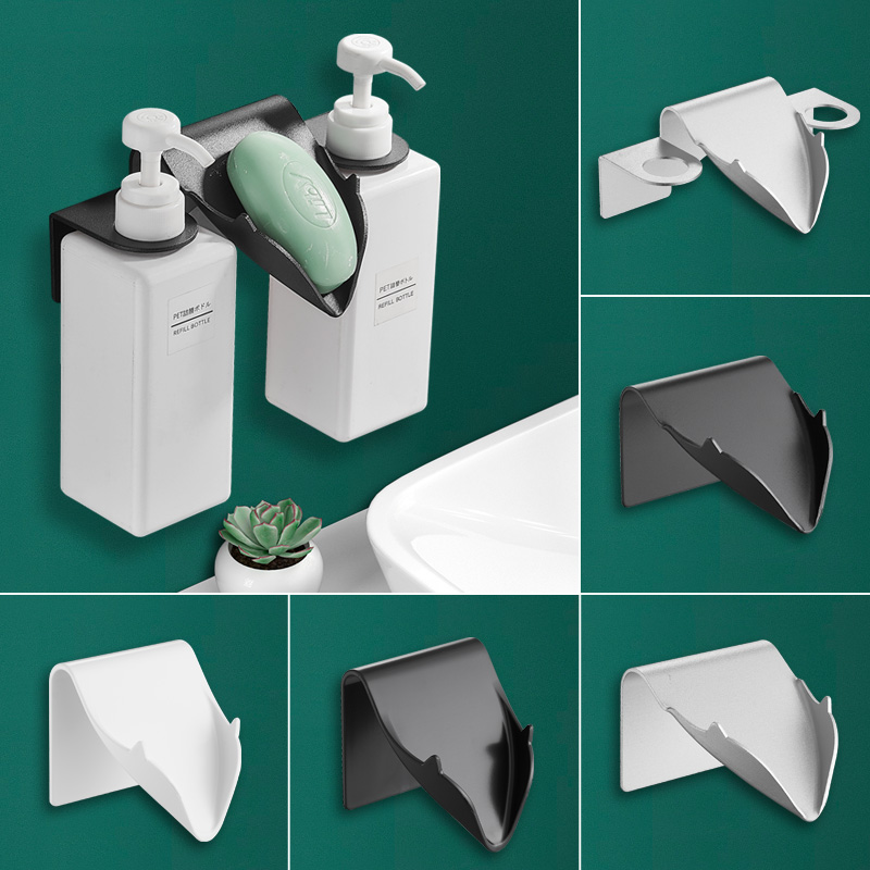 Hotel Hand Sanitizer Press Type Wall-mounted Soap Shelve Free to punch Makeup Room Space Aluminum Soap Liquid Instrumental Kitchen Racks