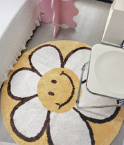 du home made sun flower round carpet door mat children crawling mat bedroom living room ins wind girl cute