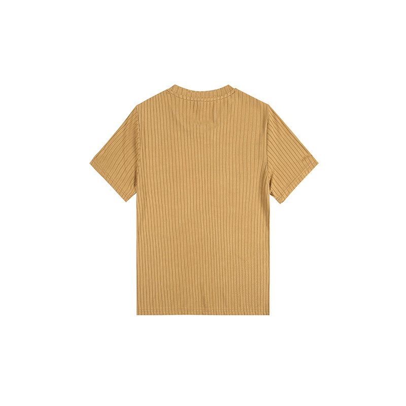 Джинсовая рубашка 条纹短袖t恤男士2025夏季新款潮牌高级感修身弹力透气休闲打底衫