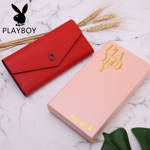 Playboy, бумажник, сумка через плечо, длинный кошелек, кожаный картхолдер, подарочная коробка, из натуральной кожи, 2020