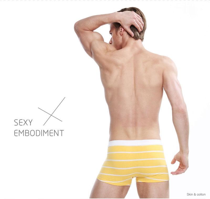 Quần lót nam Boxer Mới đơn giản sọc đen trắng cotton Cotton trung thu Bốn góc thoải mái Hộp quà tặng thoáng khí quần lót nữ cao cấp