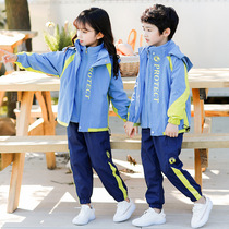 School uniforms for primary and middle school students in autumn and winter plus suede thickened anti-cold kindergarten Garden uniforms for men and women in the mens and womens class suits