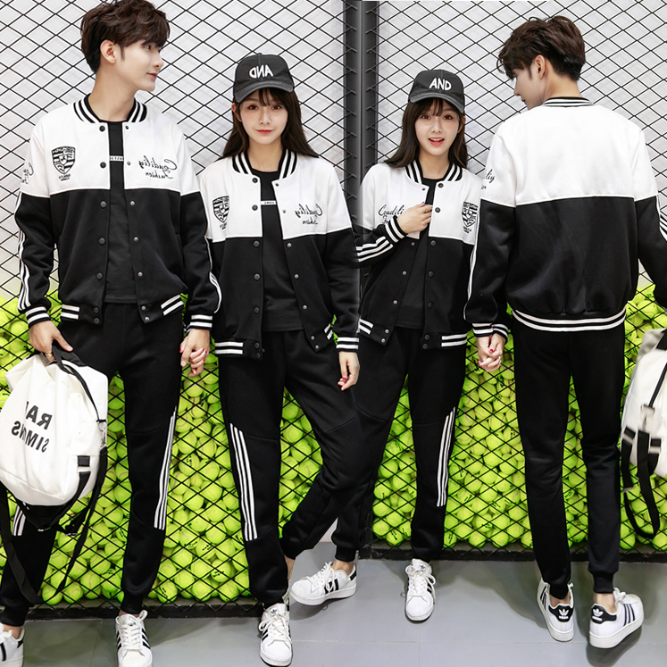 College style Korean autumn and winter school uniform class uniform suit junior high school students high school plus velvet sports meeting National Day opening ceremony