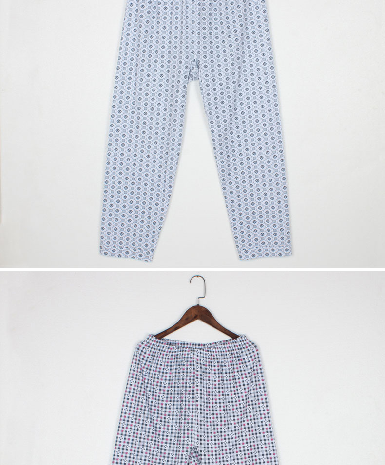 Mùa xuân và mùa hè mùa hè mỏng nam cotton ngủ lỏng quần trung niên nam điều hòa không khí quần nhà dệt bông dài bông quần bò nữ