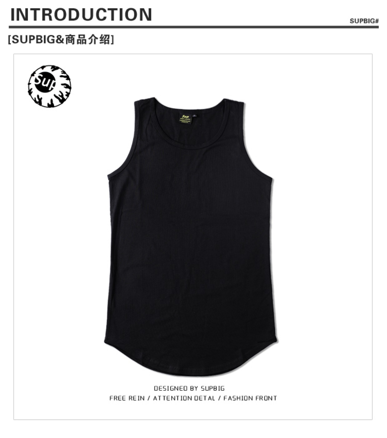 Mùa hè mới cotton tinh khiết vest Arc hem stereo cộng với đôi nam nữ dài chạm đáy áo thun GD vest khoác nam