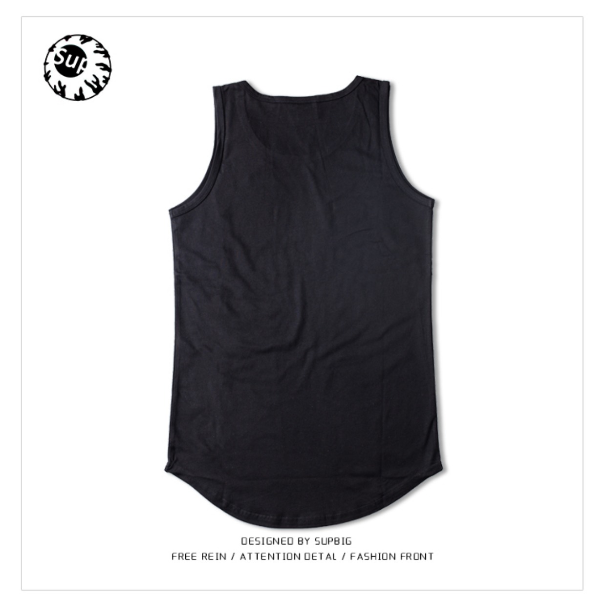 Mùa hè mới cotton tinh khiết vest Arc hem stereo cộng với đôi nam nữ dài chạm đáy áo thun GD vest khoác nam