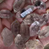 Натуральный кристалл двойной, накаченный жирным духом, бриллиант Геркимон Черный Призрак Черный облако мать 38 Юань 19 граммов устранения подвески