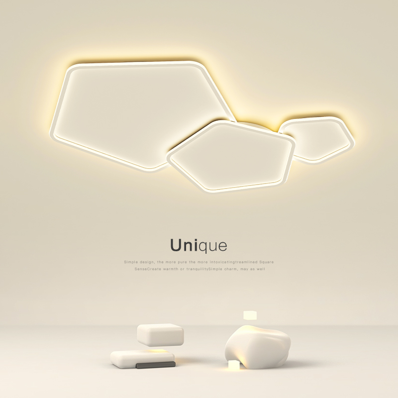 Living room ceiling lights Simply modern atmospheric Nordic creative geometry pentagonal hall lights led minimal bedroom lamps