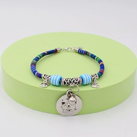 Синий элемент круг+цветные украшения из бусинки+идентификационная карта