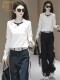 Jasmine haute couture autumn suit for women 2025 new design niche long-sleeved T-shirt wide-leg pants casual two-piece set
